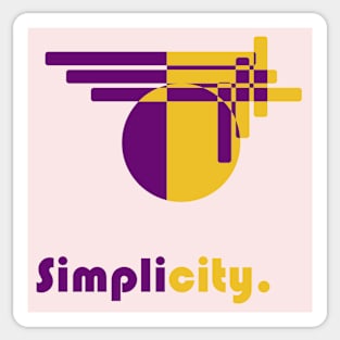 Simplicity. - A Design for the Minimalist - Violet & Mustard Sticker